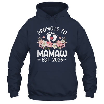 Promoted To Mamaw 2026 First Time Floral New Mamaw Shirt & Hoodie | teecentury