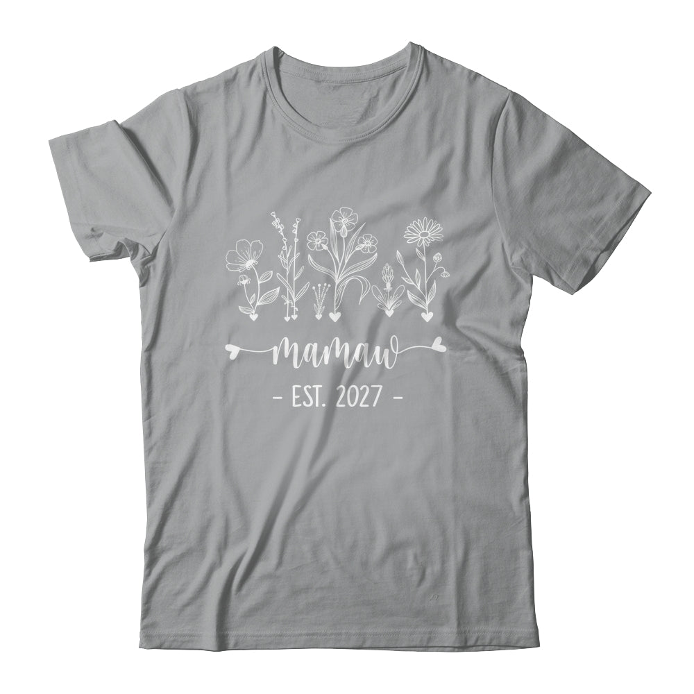 Promoted To Mamaw 2027 Pregnancy Announcement Floral Shirt & Tank Top | teecentury