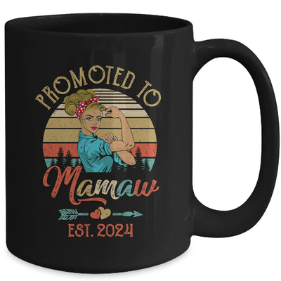 Promoted To Mamaw Est 2024 Retro First Time Mamaw Mug | teecentury