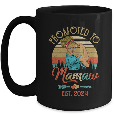 Promoted To Mamaw Est 2024 Retro First Time Mamaw Mug | teecentury