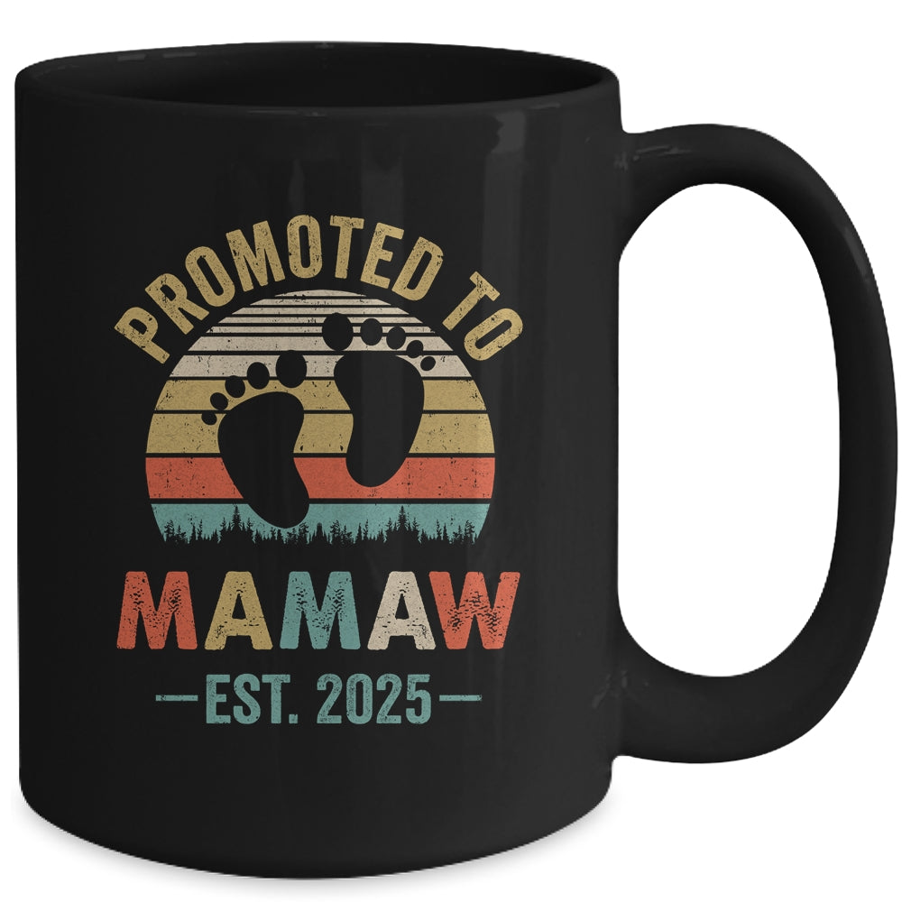 Promoted To Mamaw Est 2025 Mothers Day Vintage Mug | teecentury
