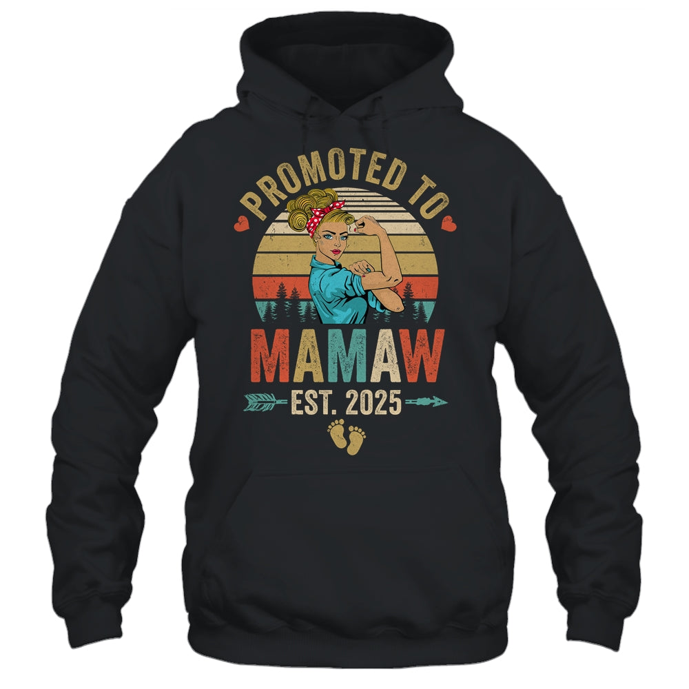 Promoted To Mamaw Est 2025 Retro First Time Mamaw Shirt & Tank Top | teecentury