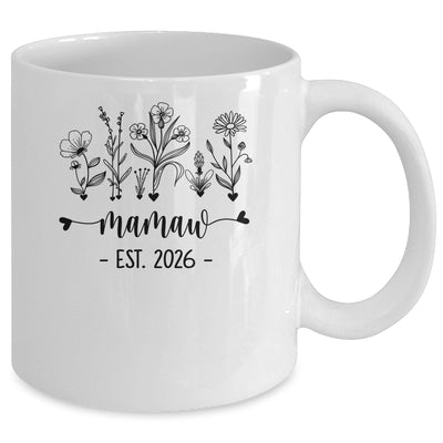 Promoted To Mamaw Est 2026 Pregnancy Announcement Flower Mug | teecentury