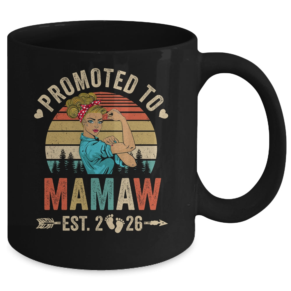 Promoted To Mamaw Est 2026 Retro First Time Mamaw Mug | teecentury