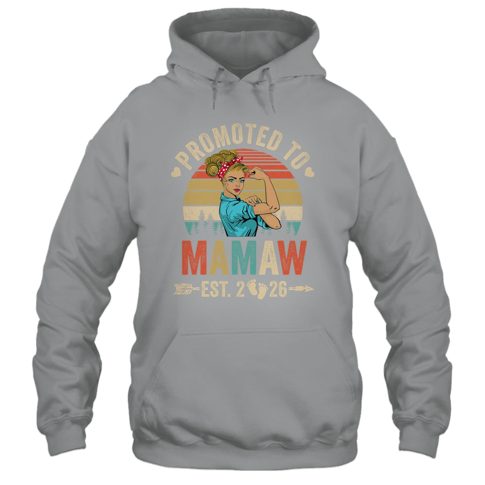 Promoted To Mamaw Est 2026 Retro First Time Mamaw Shirt & Tank Top | teecentury
