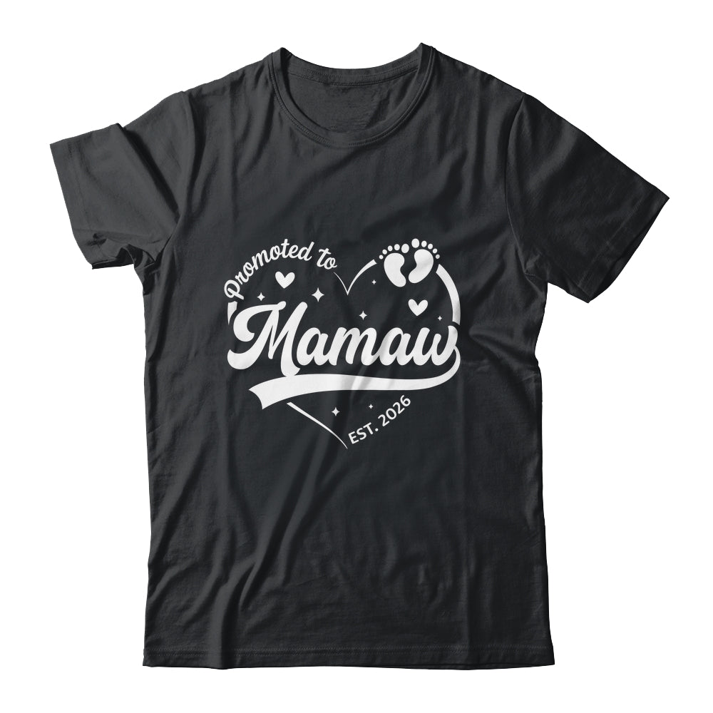 Promoted To Mamaw Est 2026 Soon To Be New Grandmom Heart Shirt & Tank Top | teecentury