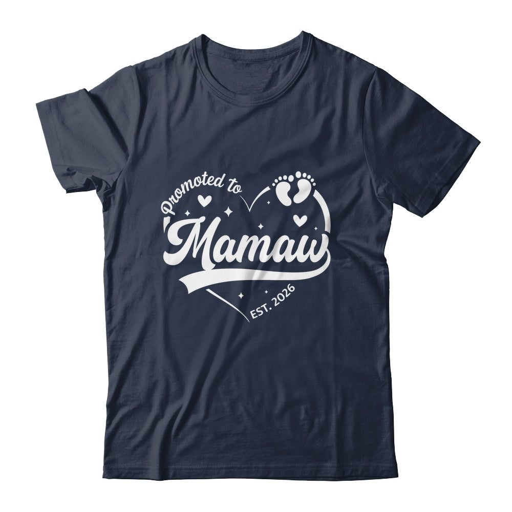 Promoted To Mamaw Est 2026 Soon To Be New Grandmom Heart Shirt & Tank Top | teecentury