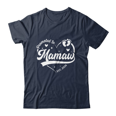 Promoted To Mamaw Est 2026 Soon To Be New Grandmom Heart Shirt & Tank Top | teecentury