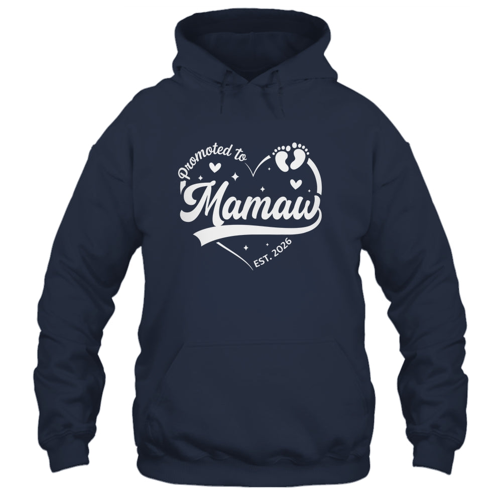 Promoted To Mamaw Est 2026 Soon To Be New Grandmom Heart Shirt & Tank Top | teecentury