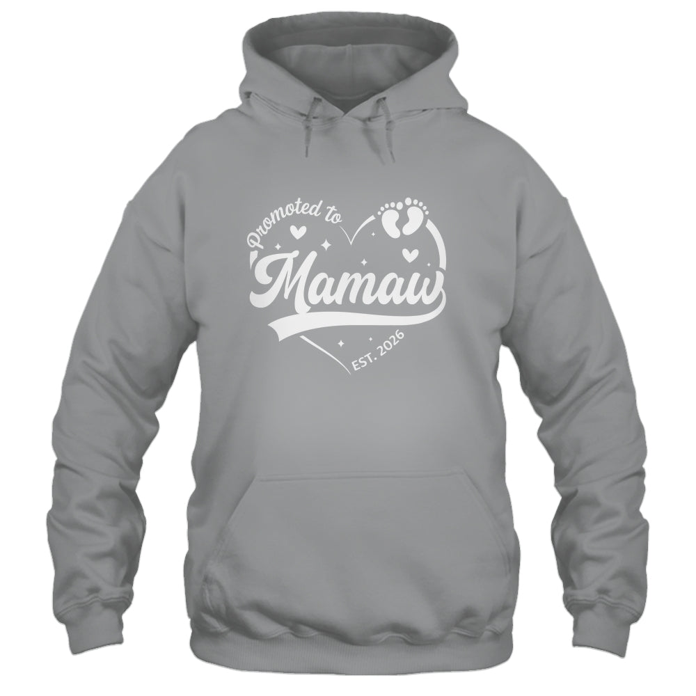 Promoted To Mamaw Est 2026 Soon To Be New Grandmom Heart Shirt & Tank Top | teecentury