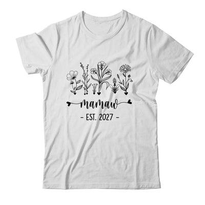Promoted To Mamaw Est 2027 Pregnancy Announcement Flower Shirt & Tank Top | teecentury