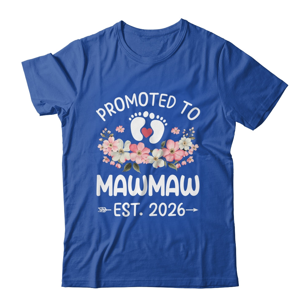 Promoted To Mawmaw 2026 First Time Floral New Mawmaw Shirt & Hoodie | teecentury