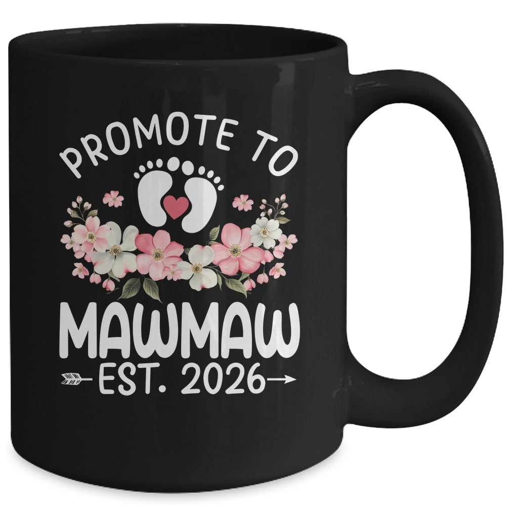 Promoted To Mawmaw 2026 First Time Floral New Mawmaw Mug | teecentury
