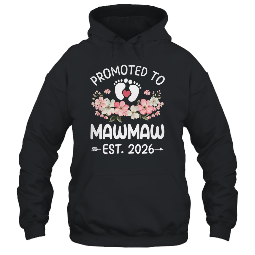 Promoted To Mawmaw 2026 First Time Floral New Mawmaw Shirt & Hoodie | teecentury