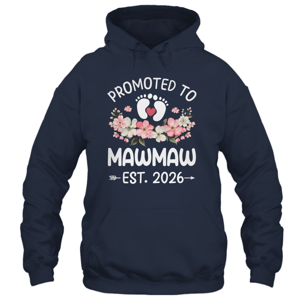 Promoted To Mawmaw 2026 First Time Floral New Mawmaw Shirt & Hoodie | teecentury