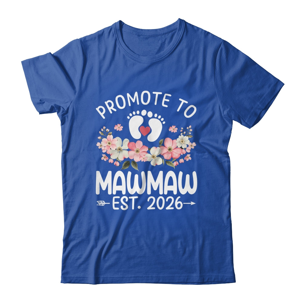 Promoted To Mawmaw 2026 First Time Floral New Mawmaw Shirt & Hoodie | teecentury