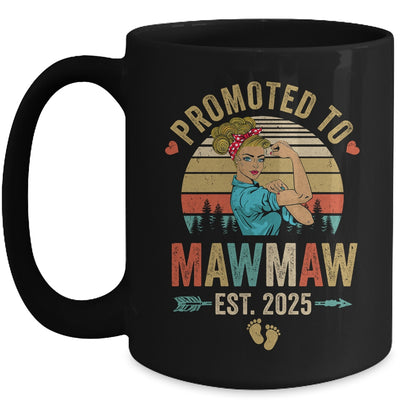 Promoted To Mawmaw Est 2025 Retro First Time Mawmaw Mug | teecentury