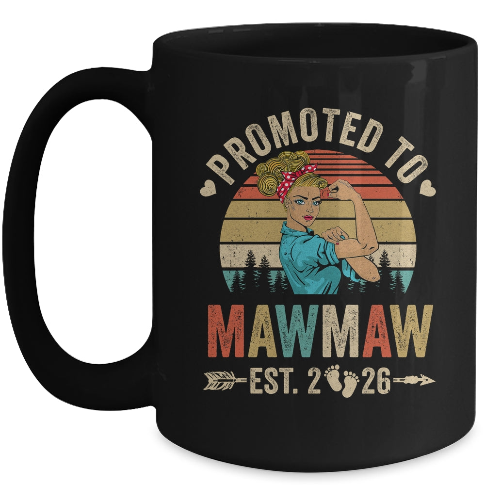 Promoted To Mawmaw Est 2026 Retro First Time Mawmaw Mug | teecentury