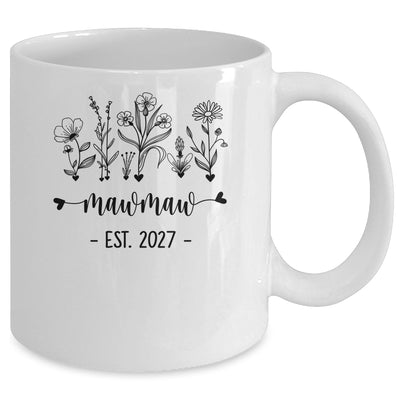 Promoted To Mawmaw Est 2027 Pregnancy Announcement Flower Mug | teecentury
