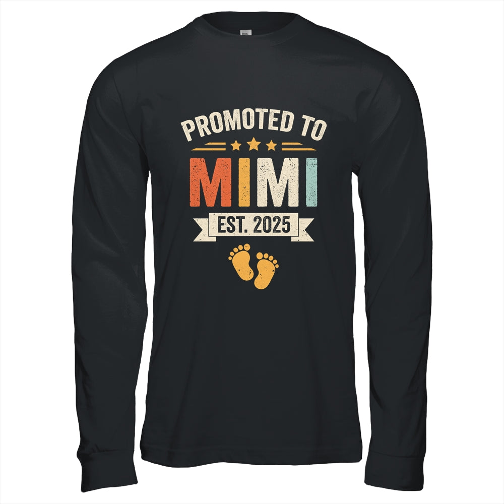 Promoted To Mimi 2025 Retro Soon To Be Mimi Est 2025 Shirt & Hoodie | teecentury