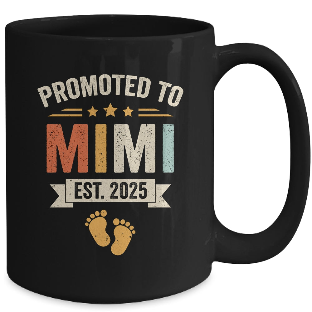 Promoted To Mimi 2025 Retro Soon To Be Mimi Est 2025 Mug | teecentury