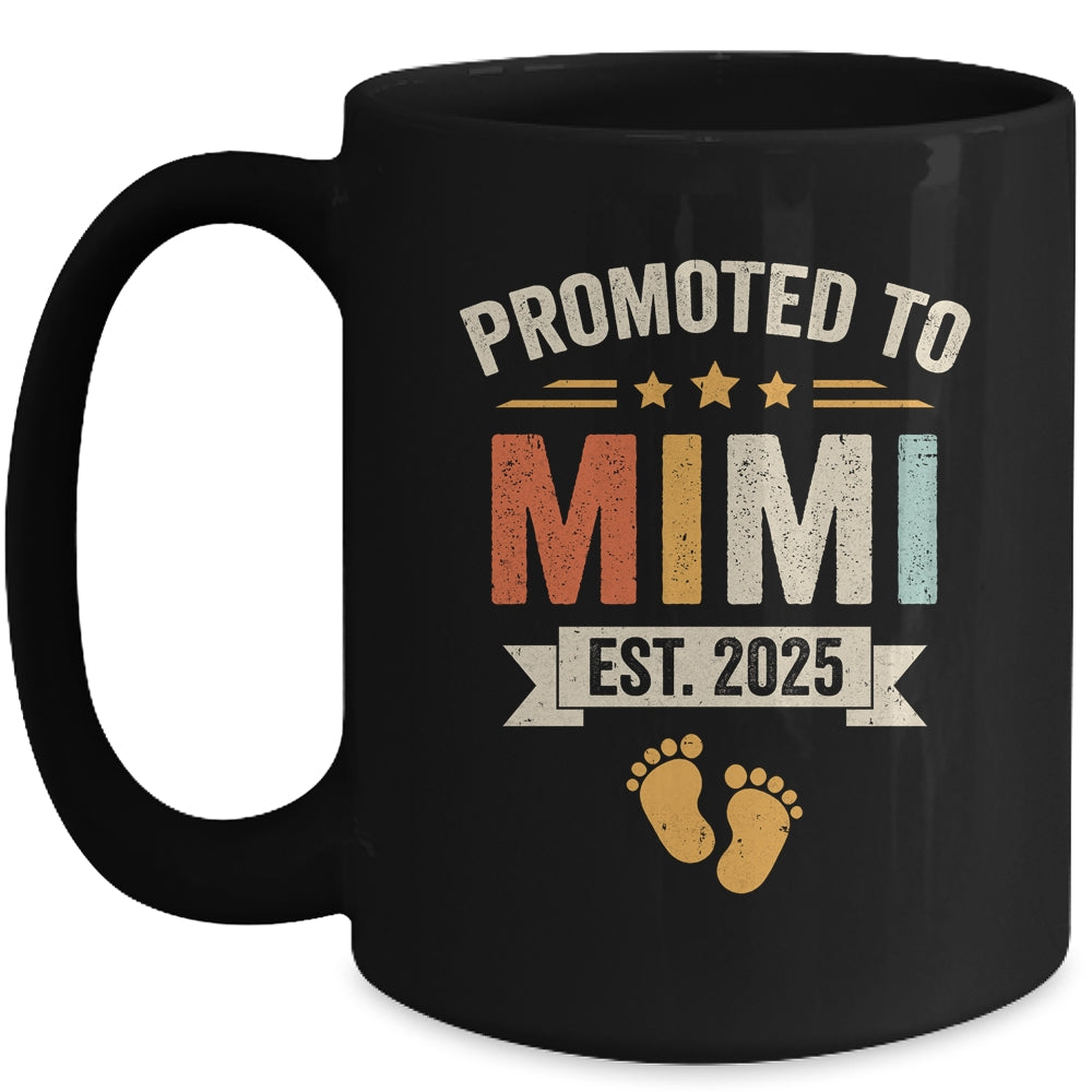 Promoted To Mimi 2025 Retro Soon To Be Mimi Est 2025 Mug | teecentury