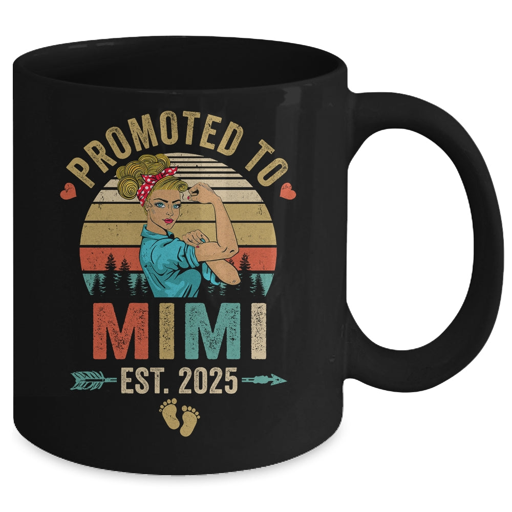 Promoted To Mimi Est 2025 Retro First Time Mimi Mug | teecentury