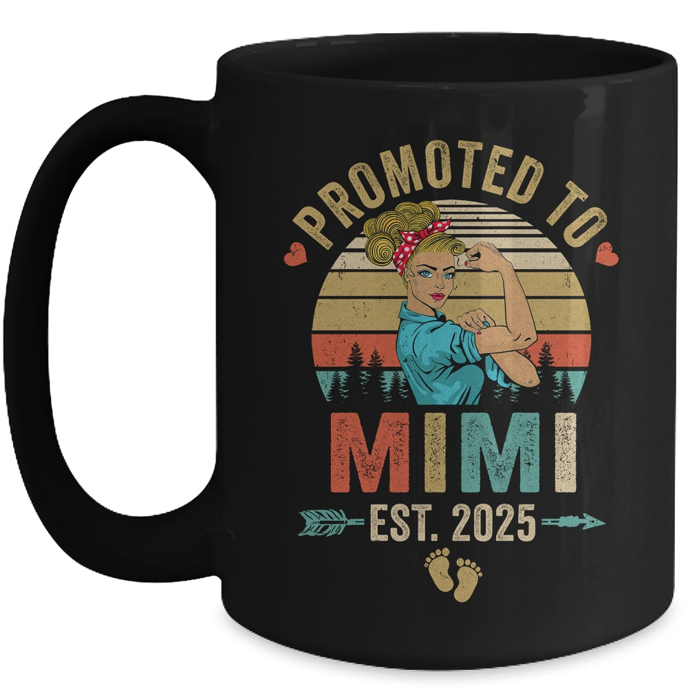 Promoted To Mimi Est 2025 Retro First Time Mimi Mug | teecentury