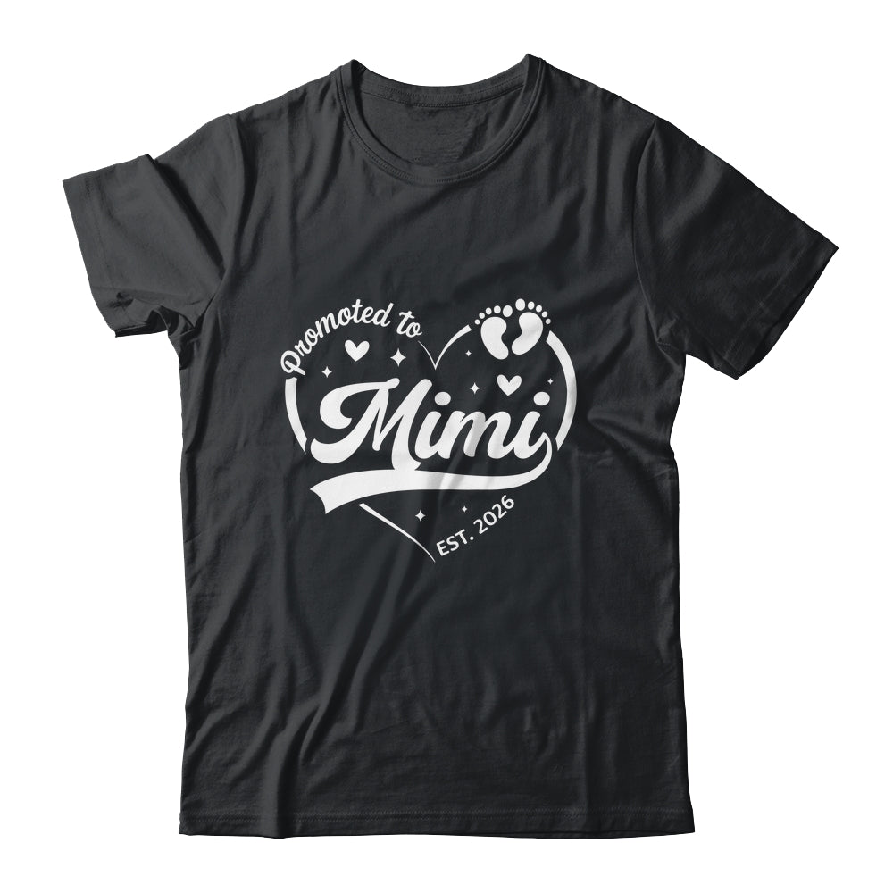 Promoted To Mimi Est 2026 Soon To Be New Grandmom Heart Shirt & Tank Top | teecentury