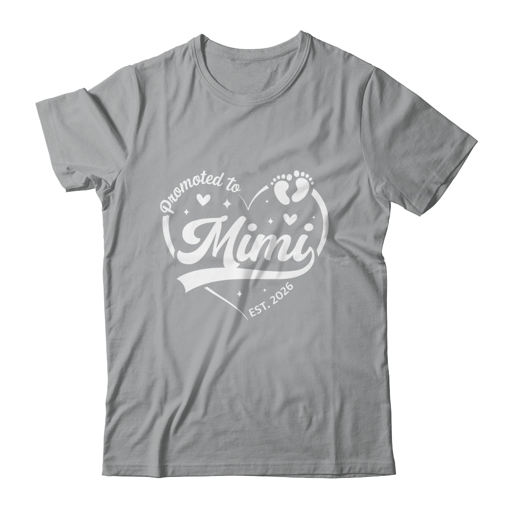 Promoted To Mimi Est 2026 Soon To Be New Grandmom Heart Shirt & Tank Top | teecentury