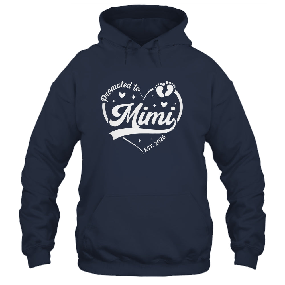 Promoted To Mimi Est 2026 Soon To Be New Grandmom Heart Shirt & Tank Top | teecentury