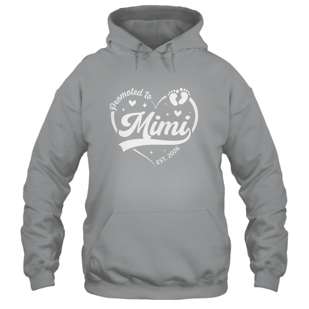 Promoted To Mimi Est 2026 Soon To Be New Grandmom Heart Shirt & Tank Top | teecentury