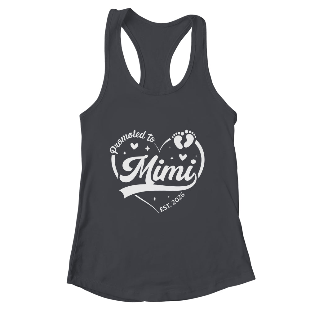 Promoted To Mimi Est 2026 Soon To Be New Grandmom Heart Shirt & Tank Top | teecentury
