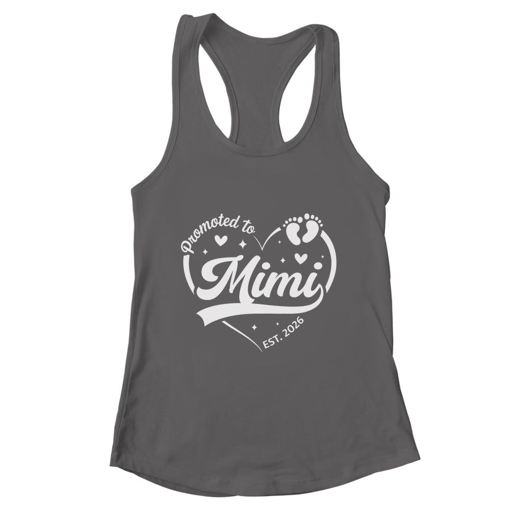 Promoted To Mimi Est 2026 Soon To Be New Grandmom Heart Shirt & Tank Top | teecentury