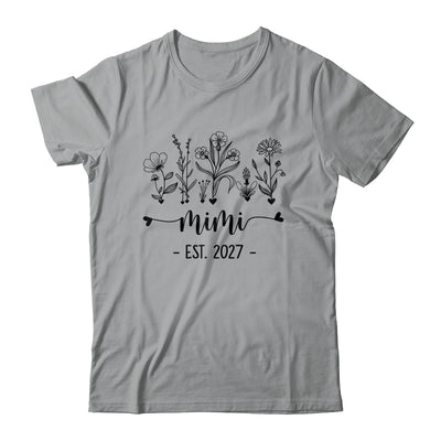 Promoted To Mimi Est 2027 Pregnancy Announcement Flower Shirt & Tank Top | teecentury