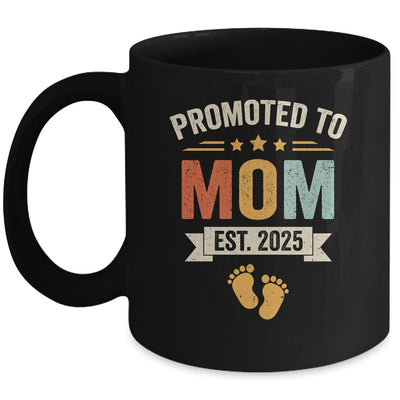 Promoted To Mom 2025 Retro Soon To Be Mom Est 2025 Mug | teecentury