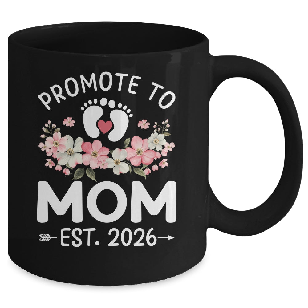 Promoted To Mom 2026 First Time Floral New Mommy Mug | teecentury