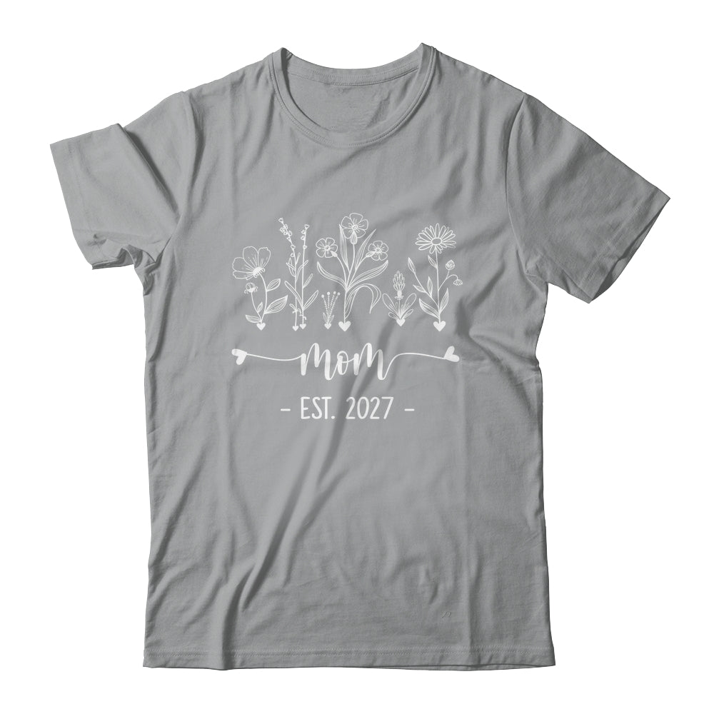 Promoted To Mom 2027 Pregnancy Announcement Floral Shirt & Tank Top | teecentury