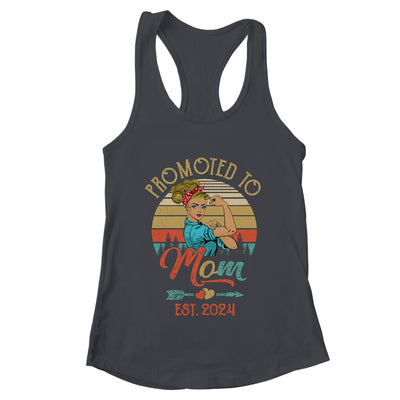 Promoted To Mom Est 2024 Retro First Time Mom Shirt & Tank Top | teecentury