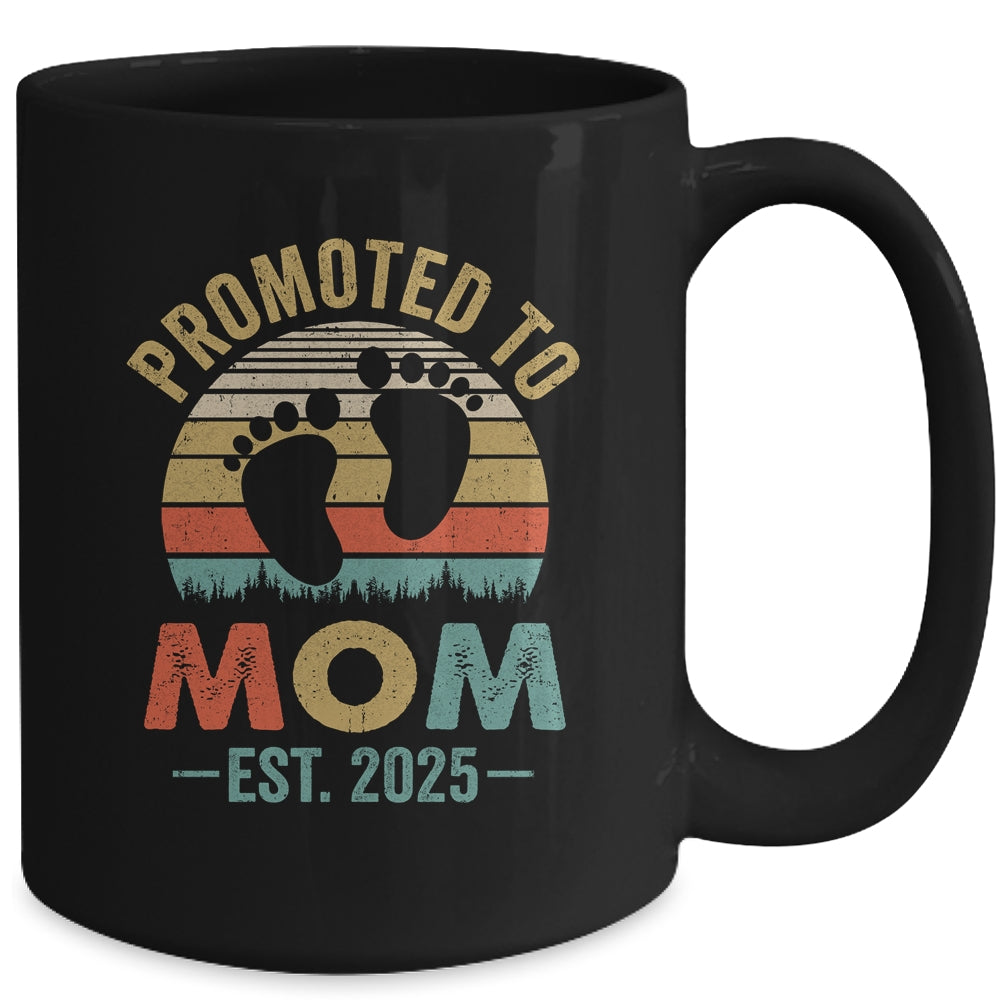 Promoted To Mom Est 2025 Mothers Day Vintage Mug | teecentury