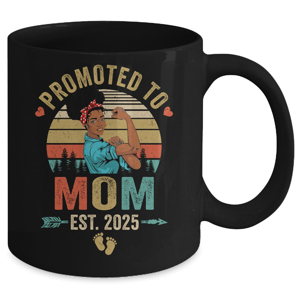 Promoted To Mom Est 2025 Vintage First Time Mom Mug | teecentury