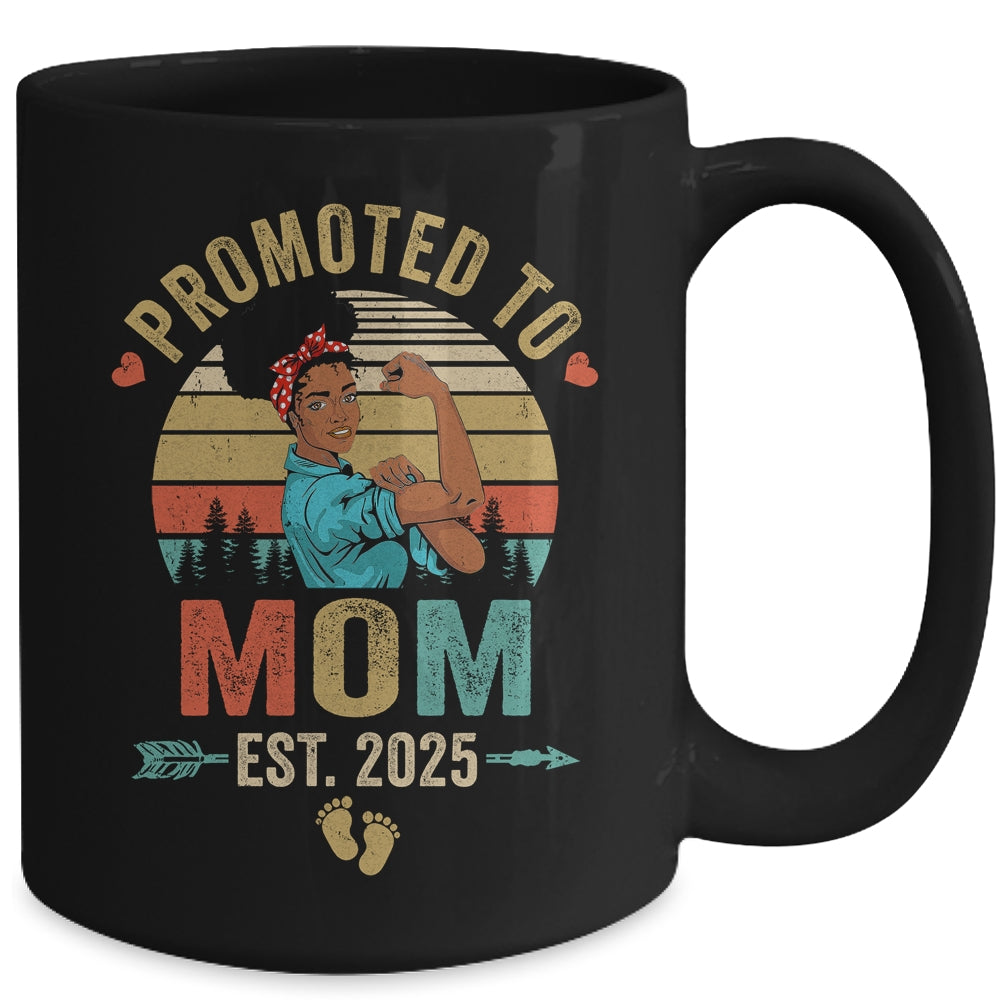 Promoted To Mom Est 2025 Vintage First Time Mom Mug | teecentury