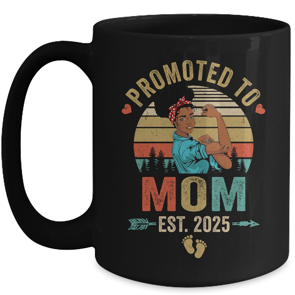 Promoted To Mom Est 2025 Vintage First Time Mom Mug | teecentury