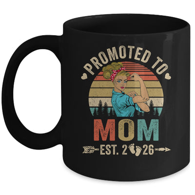 Promoted To Mom Est 2026 Retro First Time Mom Mug | teecentury