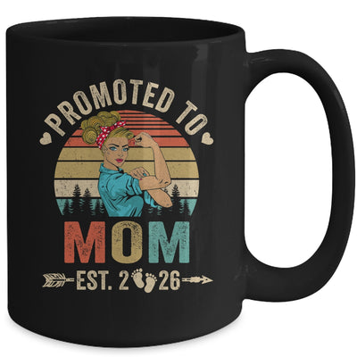 Promoted To Mom Est 2026 Retro First Time Mom Mug | teecentury