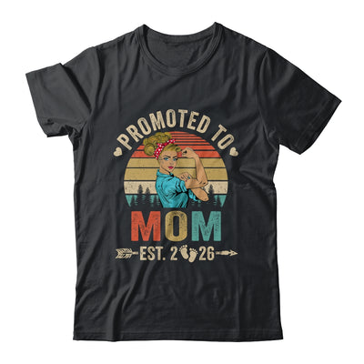 Promoted To Mom Est 2026 Retro First Time Mom Shirt & Tank Top | teecentury