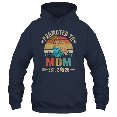 Promoted To Mom Est 2026 Retro First Time Mom Shirt & Tank Top | teecentury