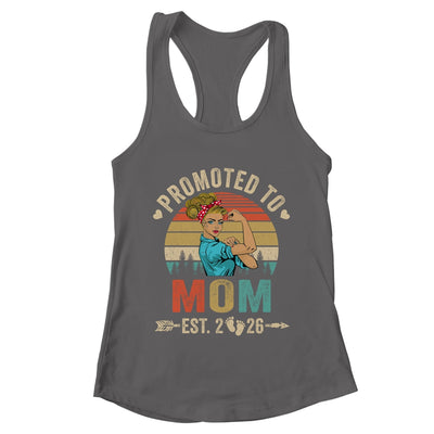 Promoted To Mom Est 2026 Retro First Time Mom Shirt & Tank Top | teecentury