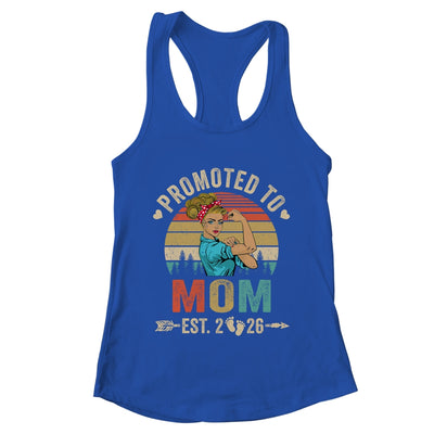 Promoted To Mom Est 2026 Retro First Time Mom Shirt & Tank Top | teecentury
