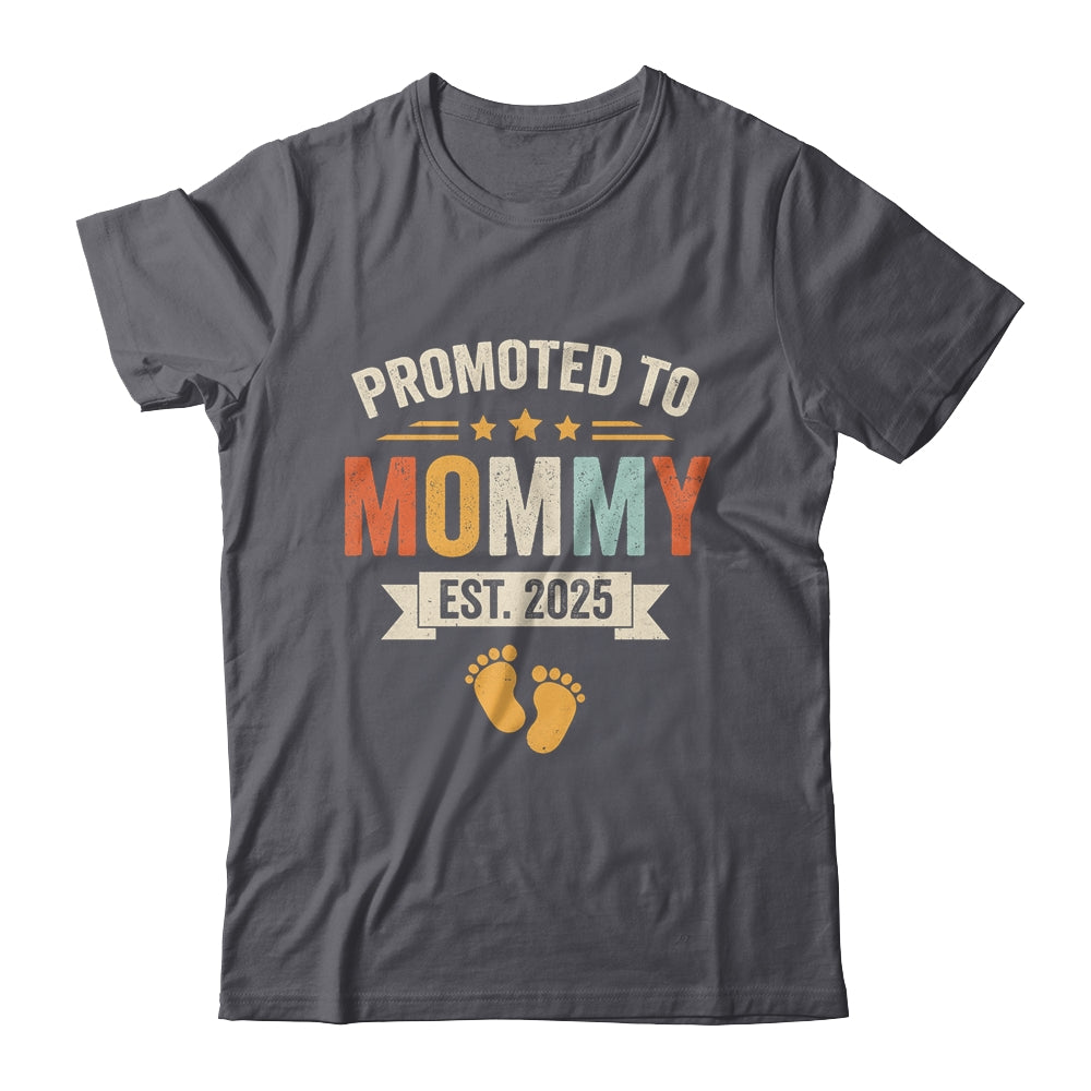 Promoted To Mommy 2025 Retro Soon To Be Mommy Est 2025 Shirt & Hoodie | teecentury